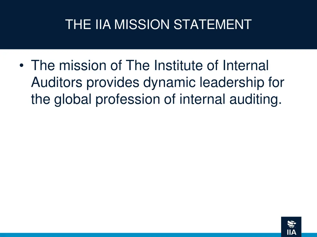 the iia mission statement