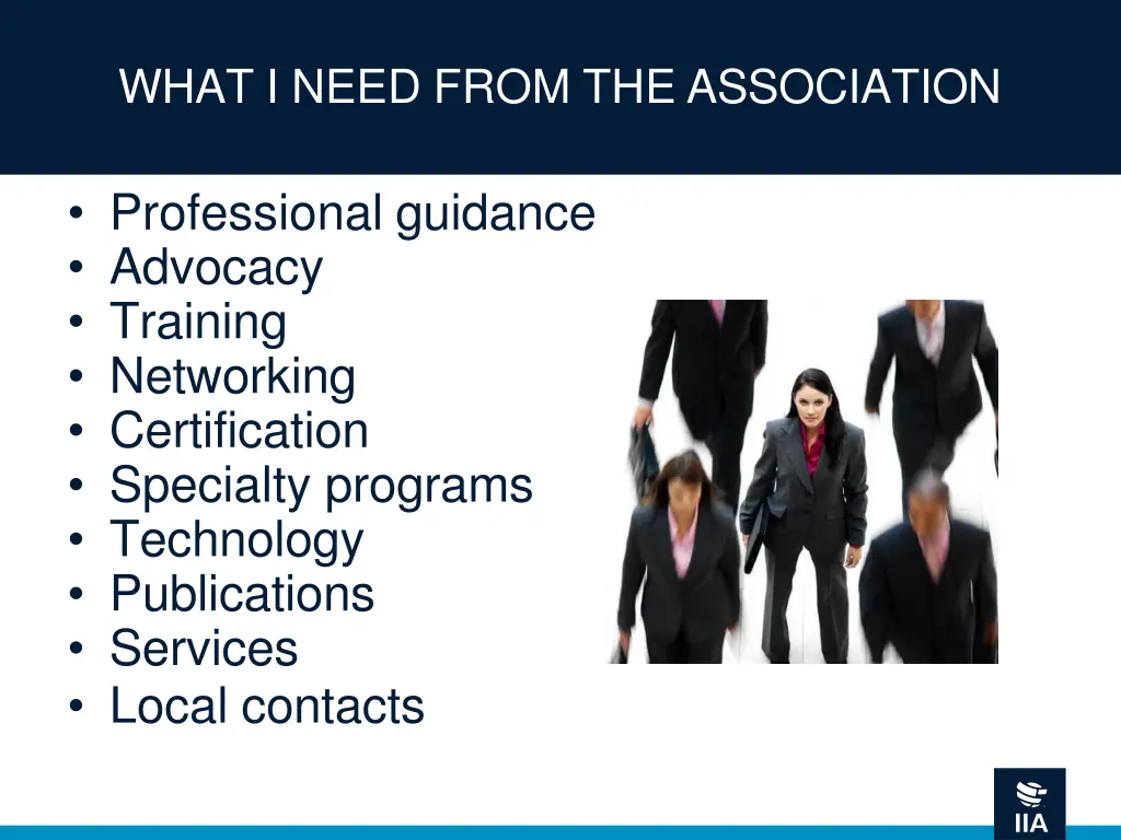 what i need from the association