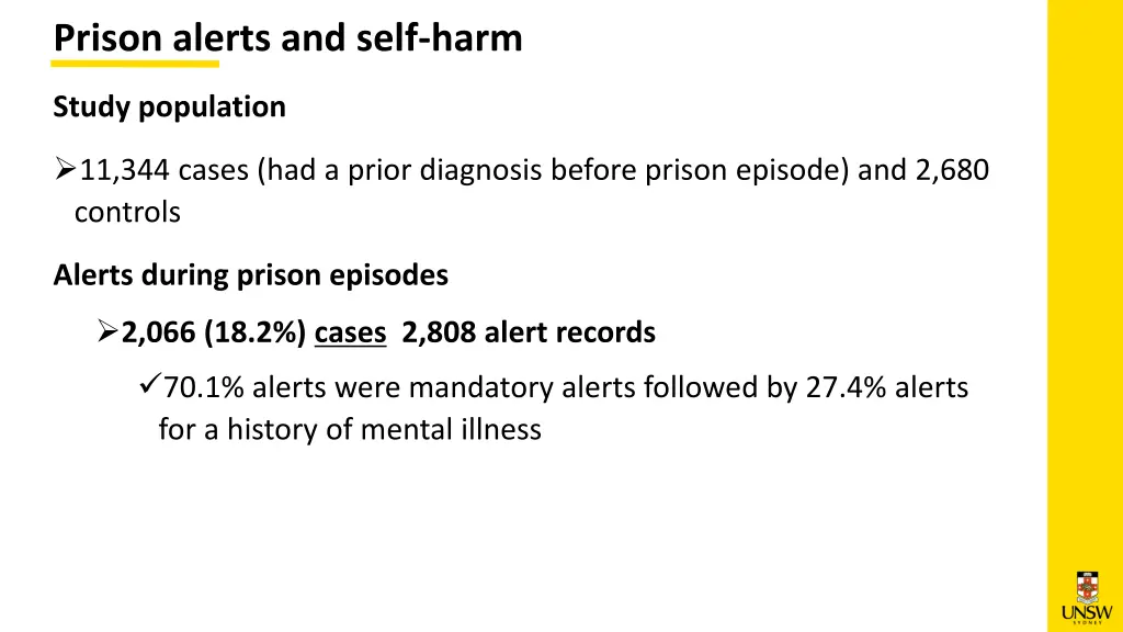 prison alerts and self harm