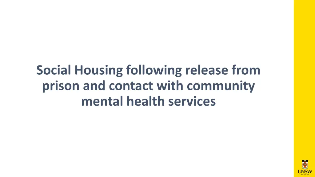 social housing following release from prison
