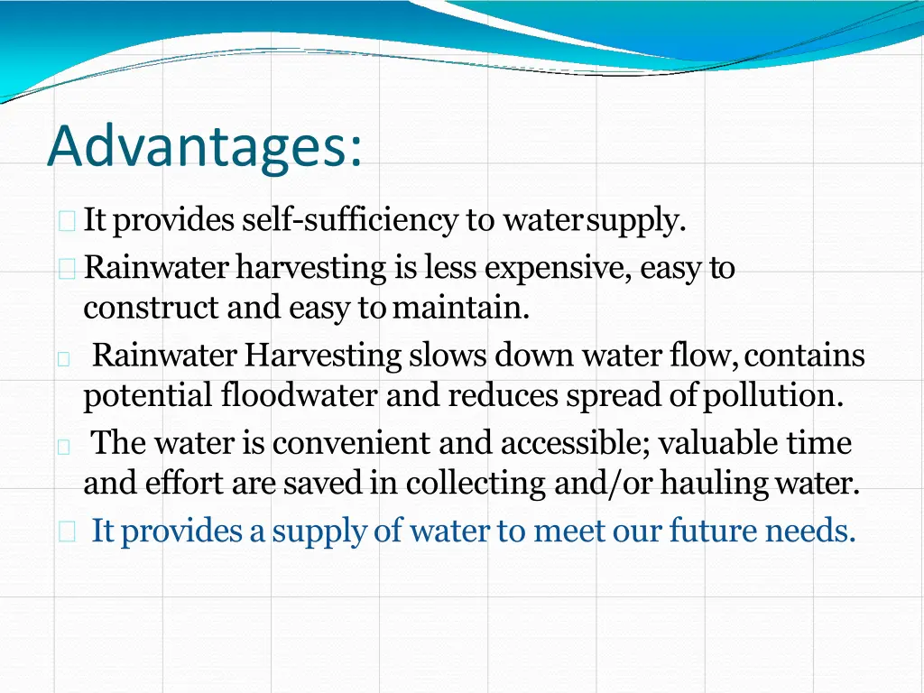 advantages