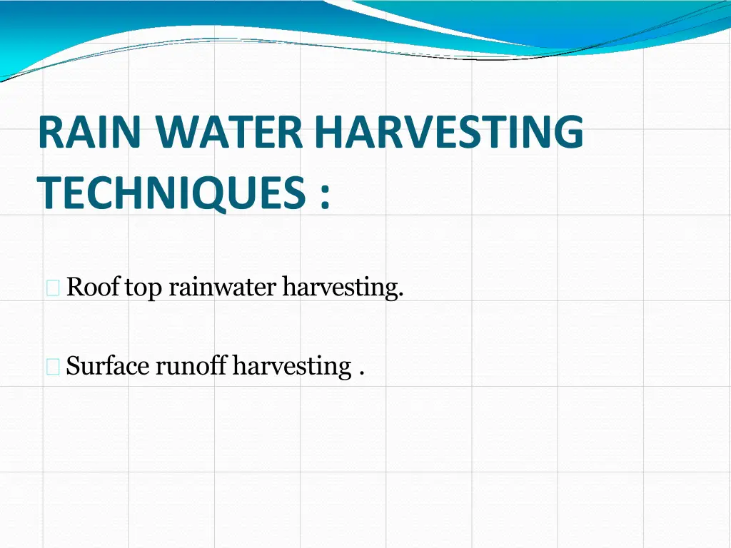 rain water harvesting techniques