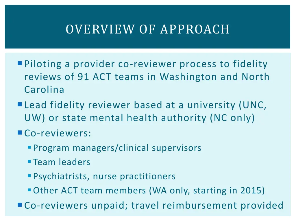 overview of approach 1