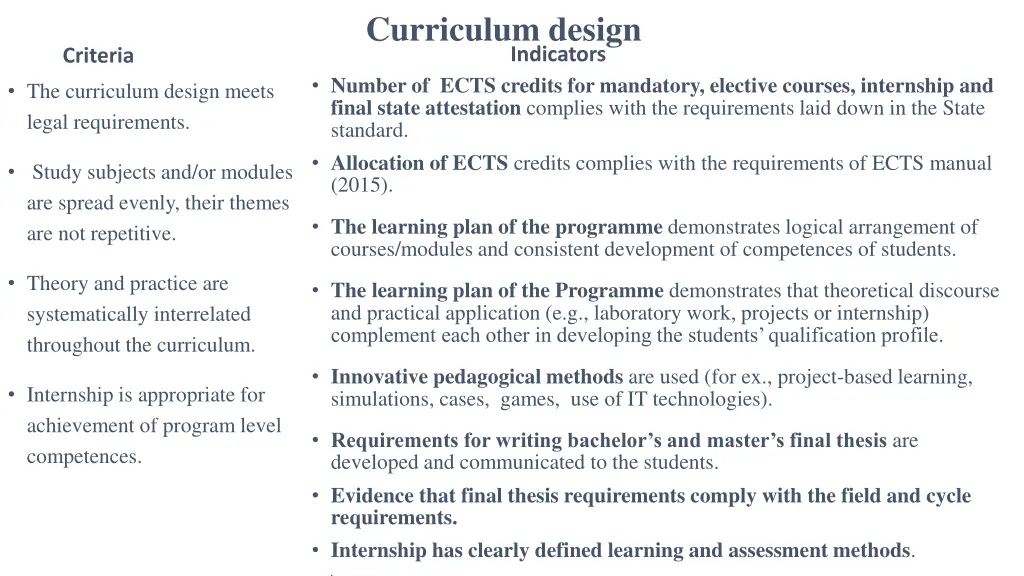 curriculum design