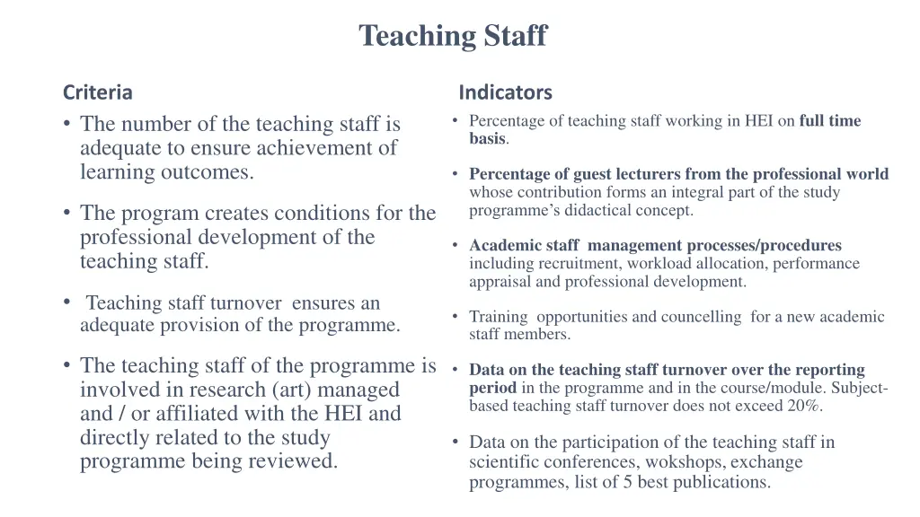 teaching staff