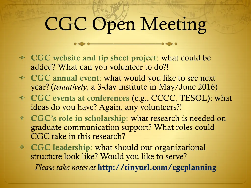 cgc open meeting