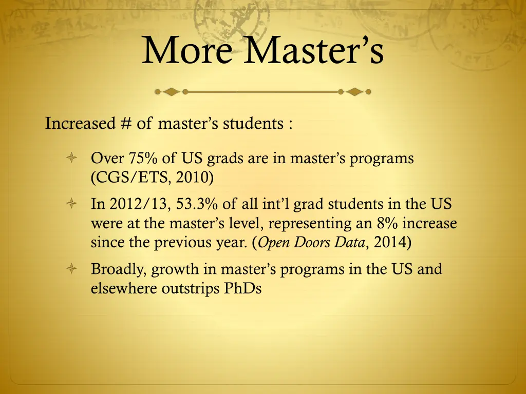 more master s