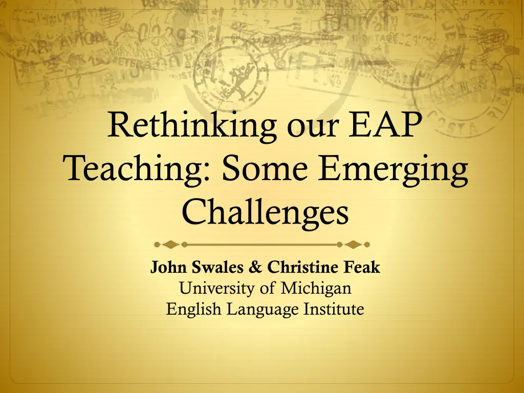 rethinking our eap teaching some emerging
