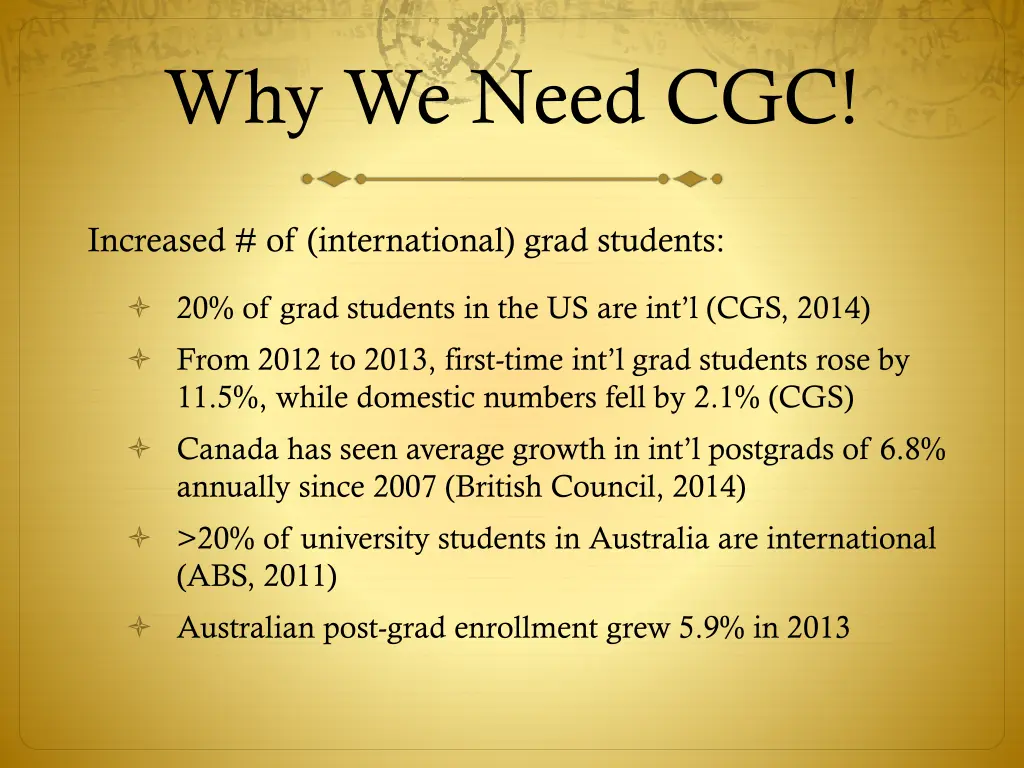 why we need cgc
