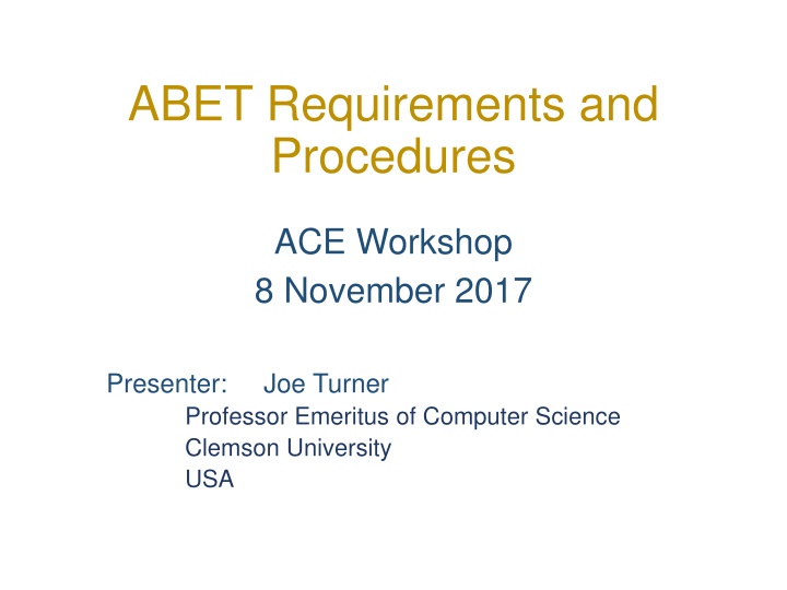 abet requirements and procedures
