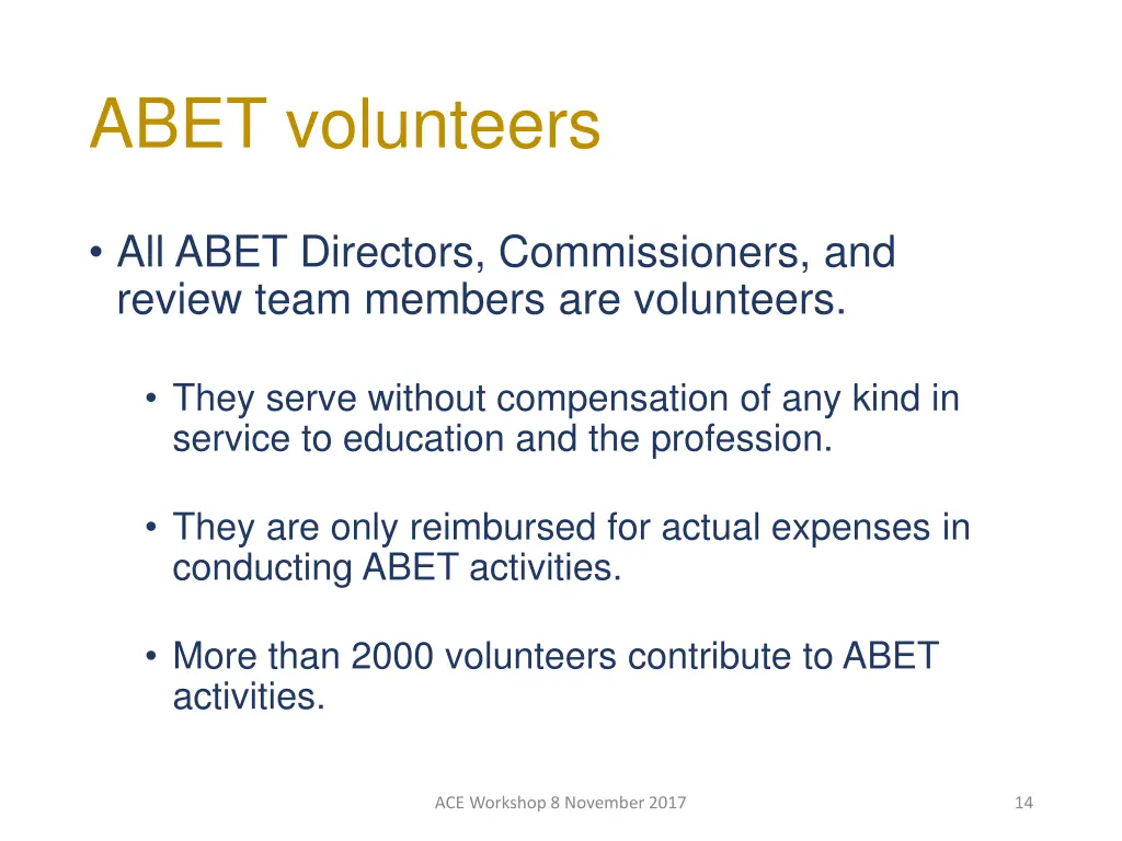 abet volunteers
