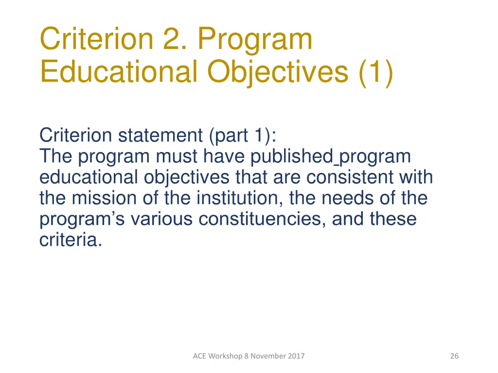 criterion 2 program educational objectives 1