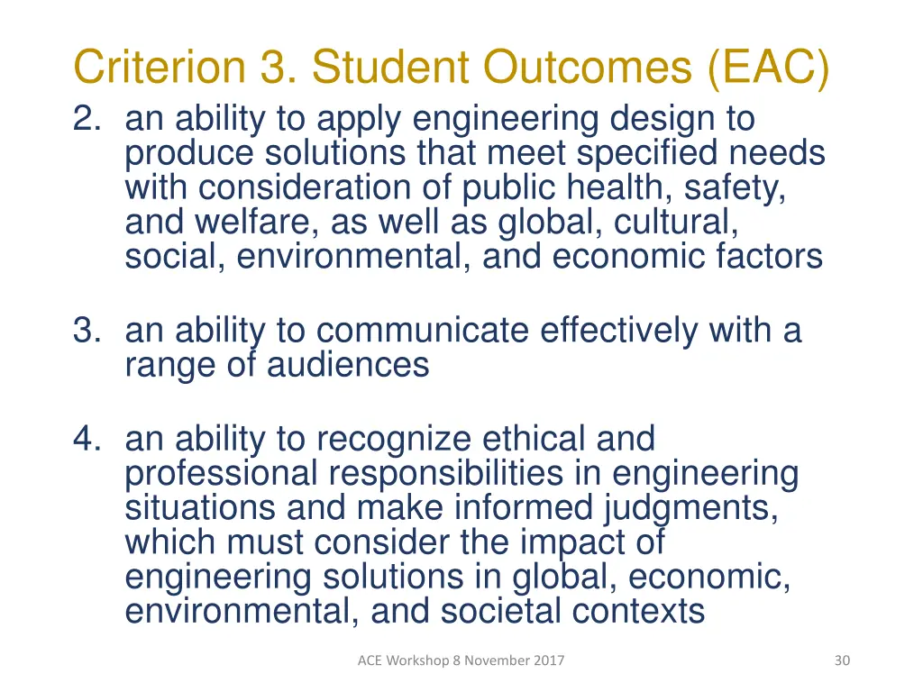 criterion 3 student outcomes eac 2 an ability