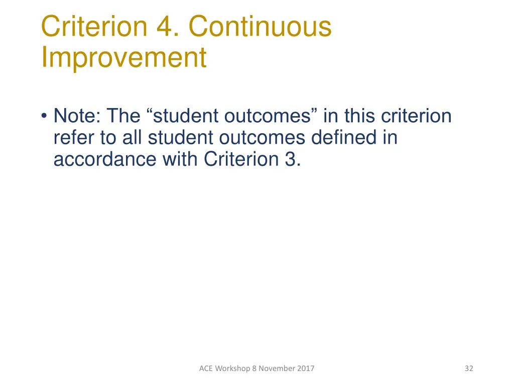 criterion 4 continuous improvement