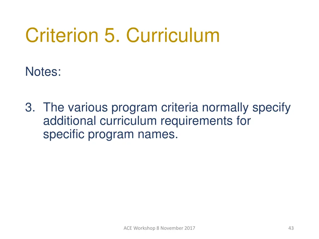 criterion 5 curriculum 3