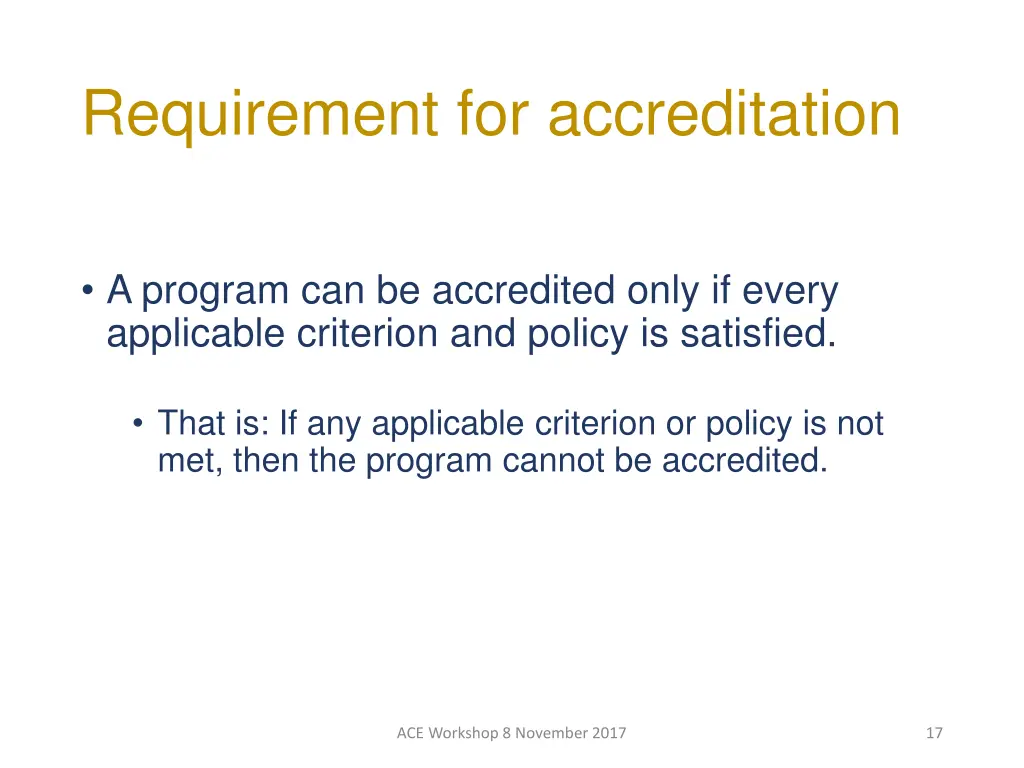 requirement for accreditation