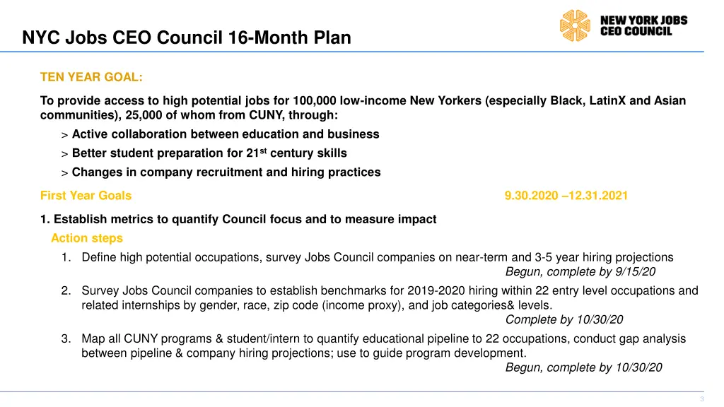 nyc jobs ceo council 16 month plan