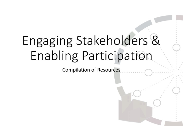 engaging stakeholders enabling participation