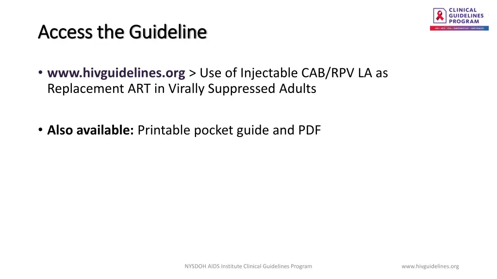 access the guideline access the guideline