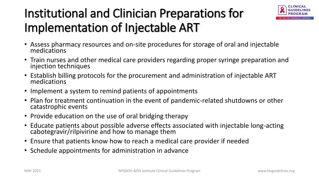 institutional and clinician preparations