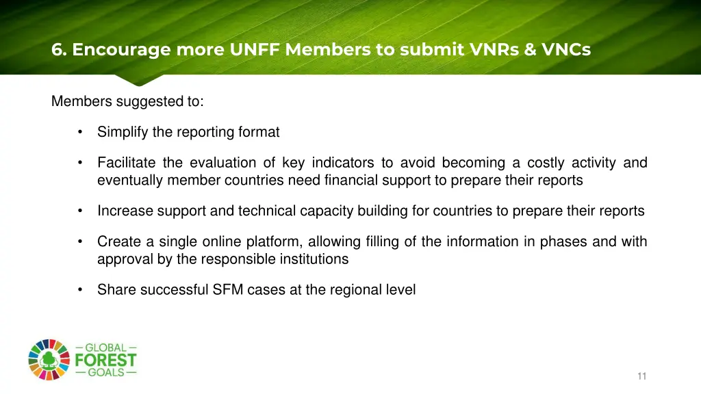 6 encourage more unff members to submit vnrs vncs