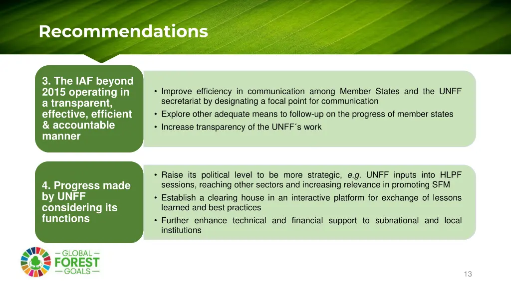 recommendations 1