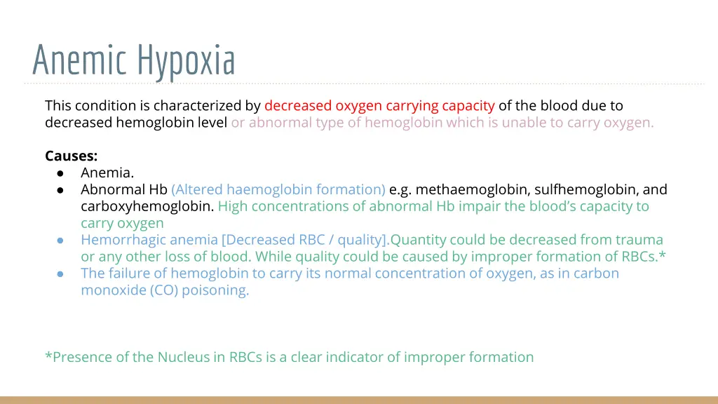 anemic hypoxia