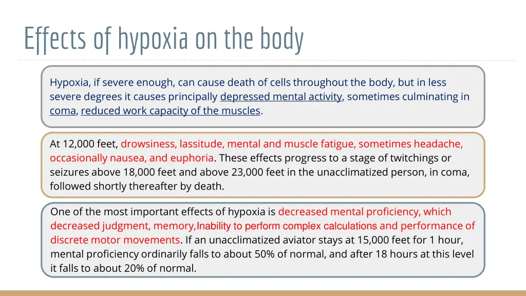 effects of hypoxia on the body