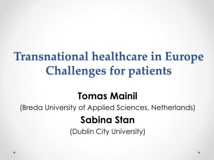 transnational healthcare in europe challenges