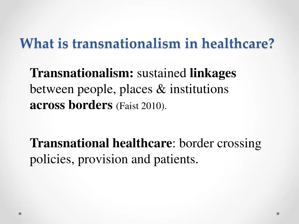 what is transnationalism in healthcare