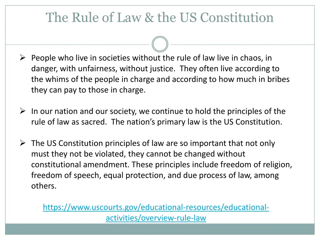 the rule of law the us constitution