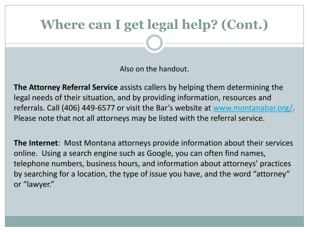 where can i get legal help cont 2