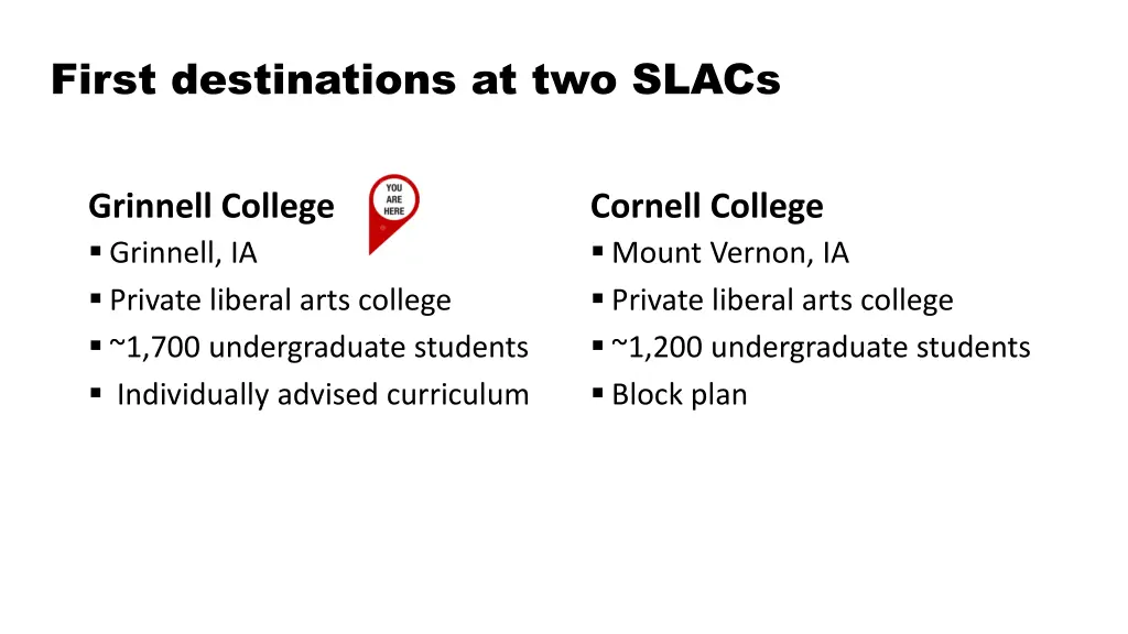 first destinations at two slacs