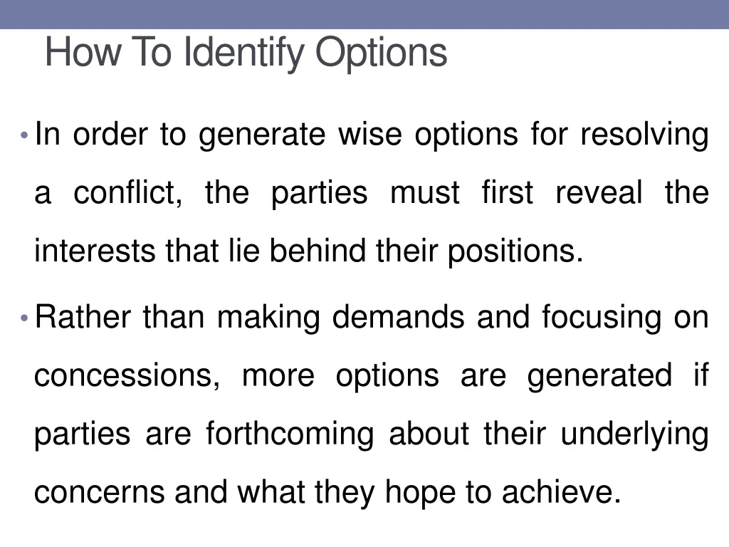 how to identify options 1