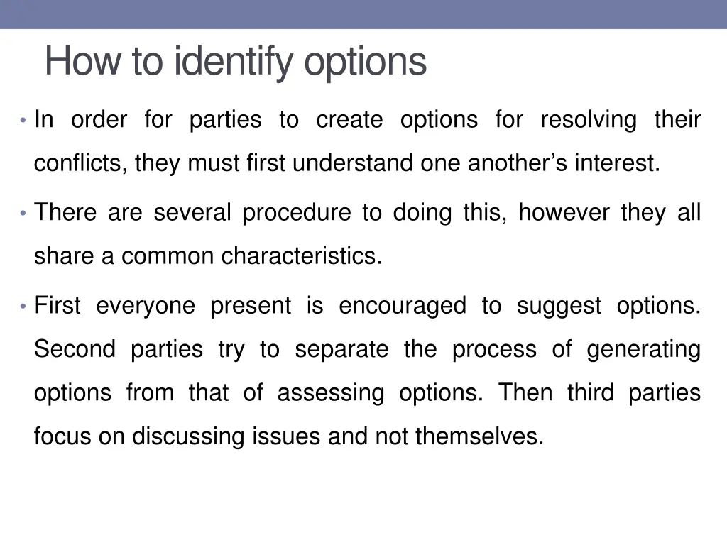 how to identify options 2