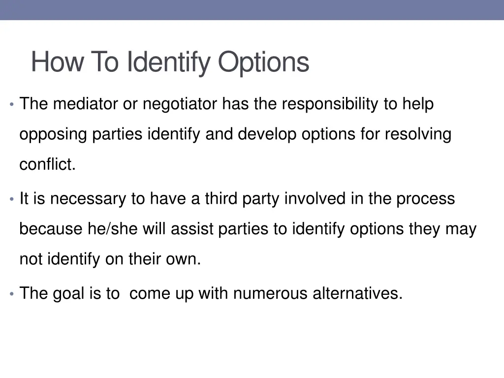 how to identify options