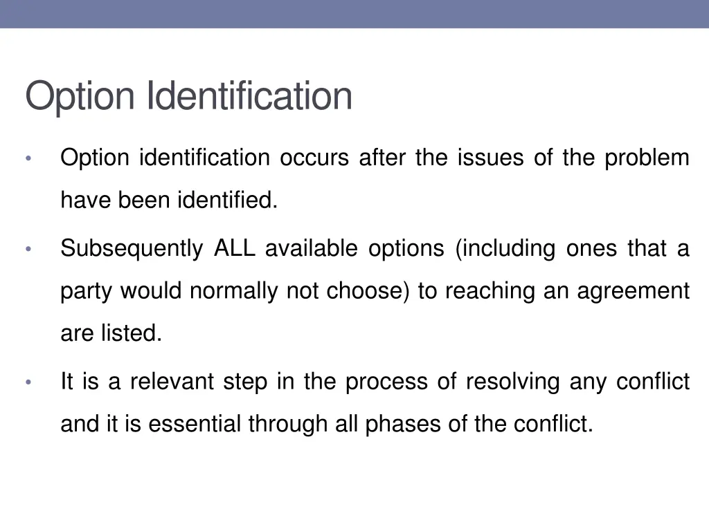 option identification