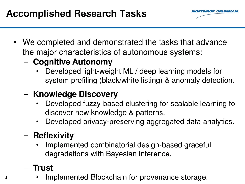 accomplished research tasks