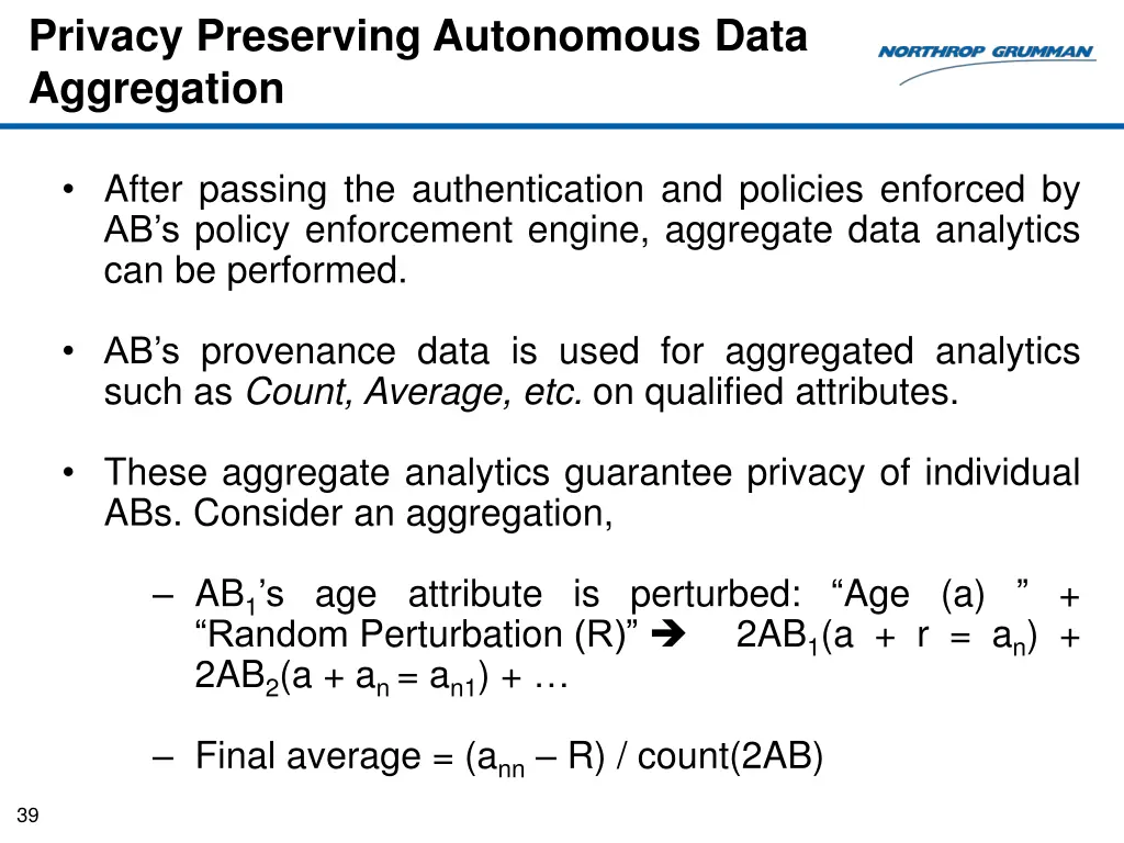 privacy preserving autonomous data aggregation 1