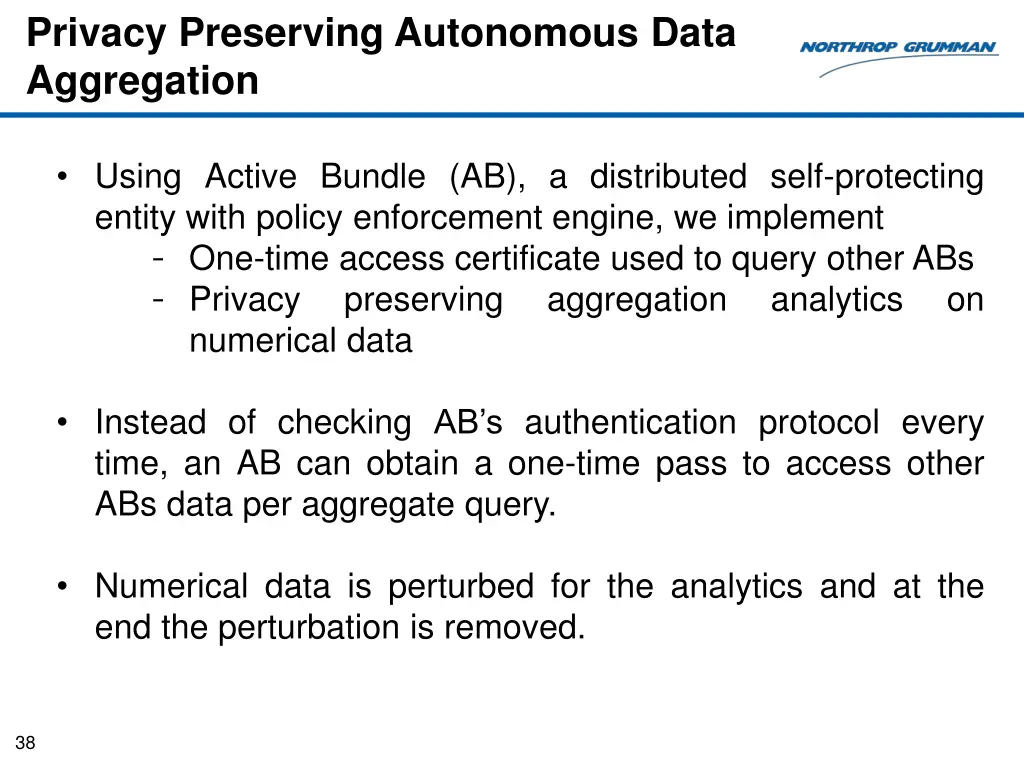 privacy preserving autonomous data aggregation