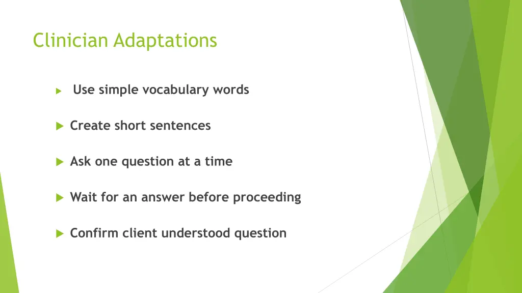 clinician adaptations