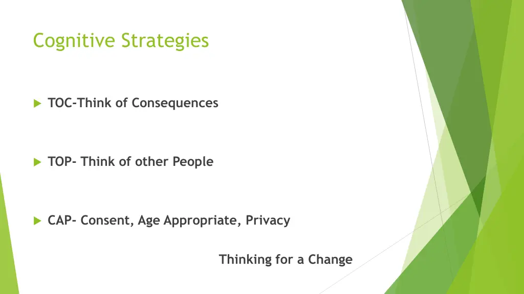 cognitive strategies