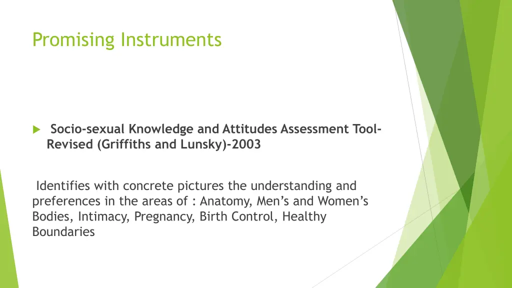 promising instruments