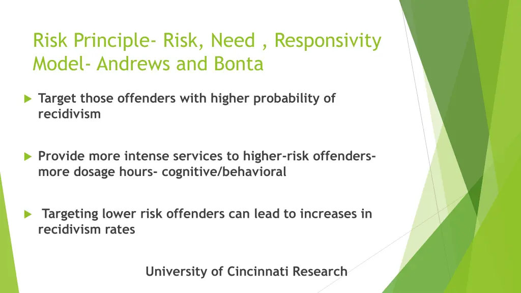 risk principle risk need responsivity model