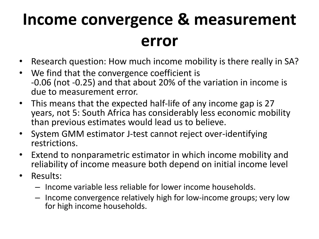 income convergence measurement error 1