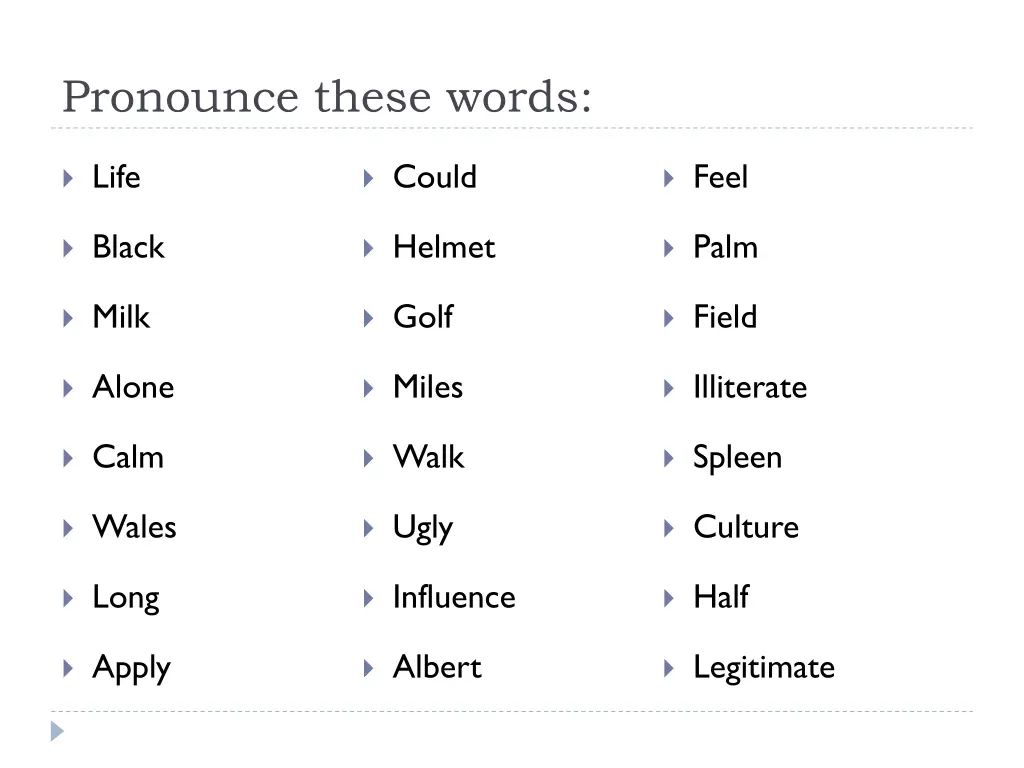 pronounce these words