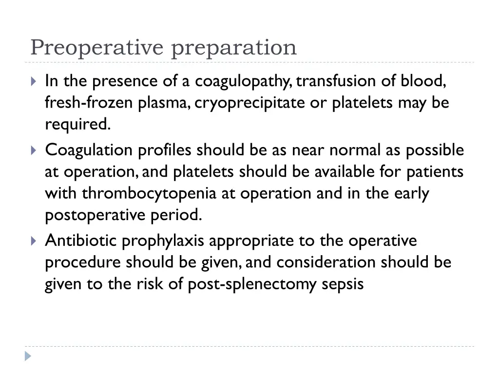 preoperative preparation