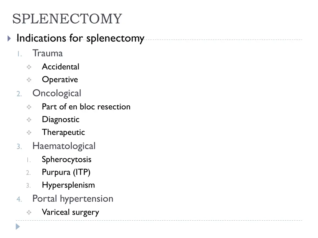 splenectomy indications for splenectomy trauma