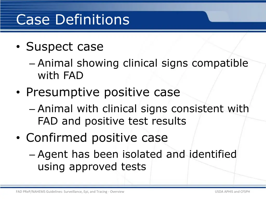 case definitions