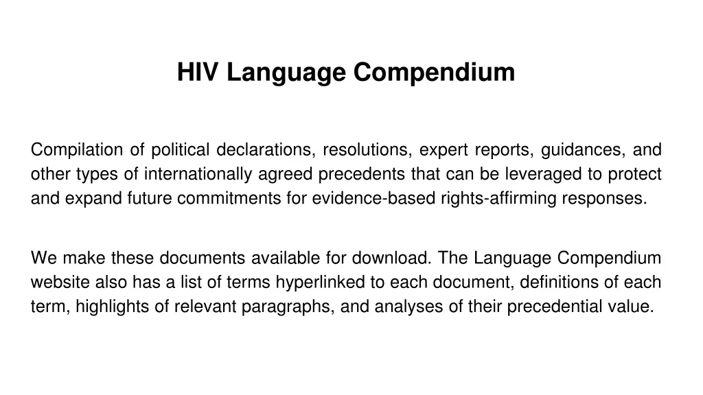 hiv language compendium